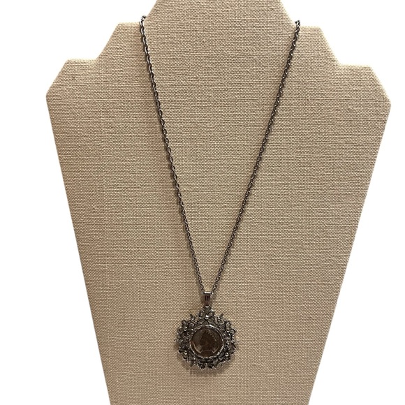 Vintage 1906 Indian Head Penny cut out Pendant Necklace Silverish‎ gunmetal tone - Picture 6 of 8